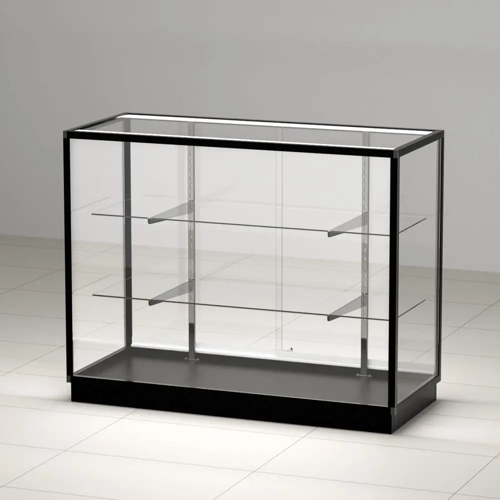 48”W * 20”D * 38”H - Retail ull Vision Showcase - Glass Display Cabinet with Black e and Adjustable Tempered Glass Shel
48”W * 20”D * 38”H - Retail ull Vision Showcase - Glass Display Cabinet with Black e and Adjustable Tempered Glass Shel