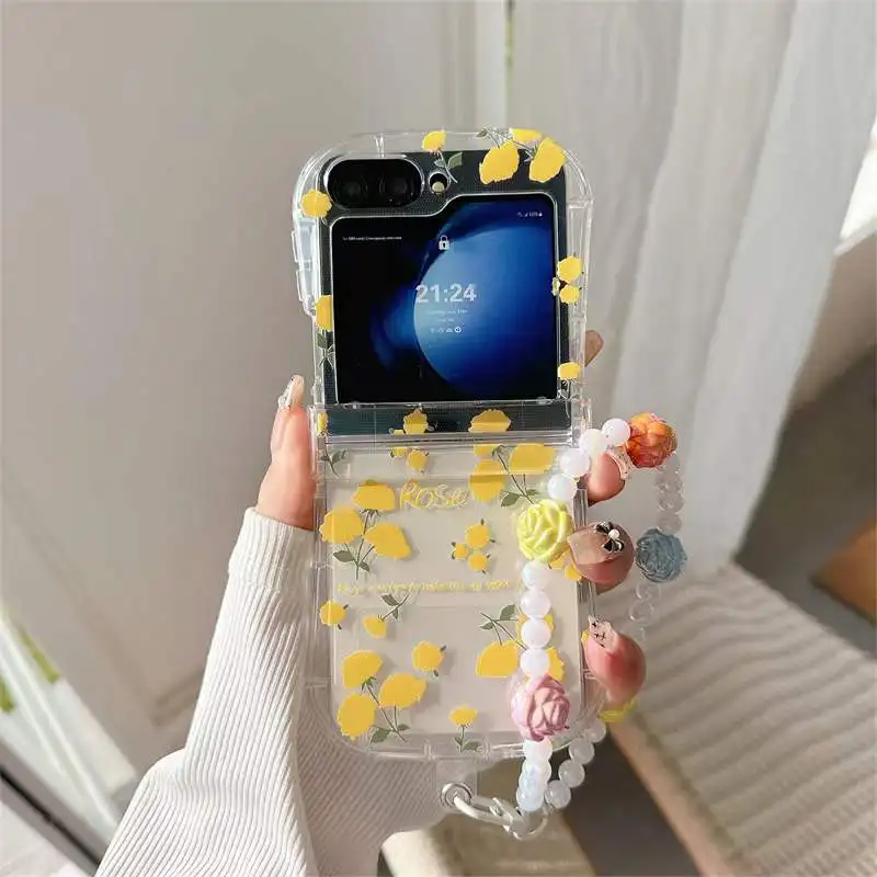 For Samsung Galaxy Z Flip 6 5 4 ZFlip6 Case Flower Bracelet Transparent Hinge All-inclusive Folding Shockproof Clear Hard Cover
For Samsung Galaxy Z Flip 6 5 4 ZFlip6 Case Flower Bracelet Transparent Hinge All-inclusive Folding Shockproof Clear Hard Cover