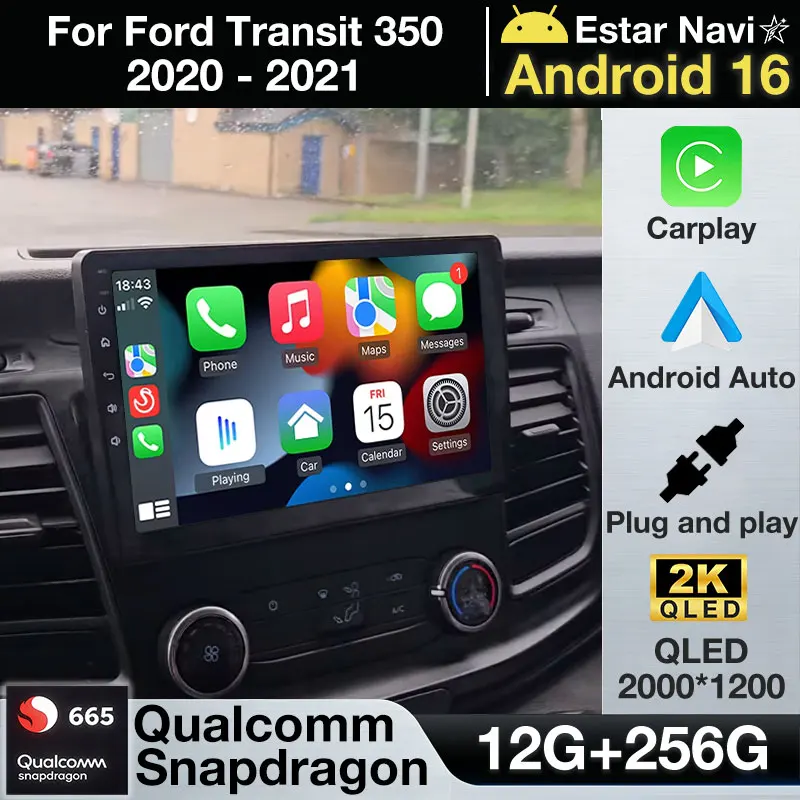 Автомагнитола Android 16 для Ford Transit 350 2020-2021 с CarPlay, мультимедиа, GPS-навигацией, 2 Din, поддержкой 360-градусной камеры, видео и стерео
Автомагнитола Android 16 для Ford Transit 350 2020-2021 с CarPlay, мультимедиа, GPS-навигацией, 2 Din, поддержкой 360-градусной камеры, видео и стерео