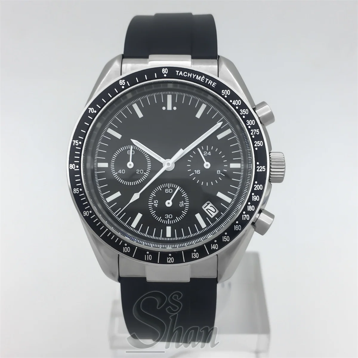 40MM men's quartz watch coated glass green luminous automatic date VK63 movement chronograph stainless steel case rubber strap
40MM men's quartz watch coated glass green luminous automatic date VK63 movement chronograph stainless steel case rubber strap
