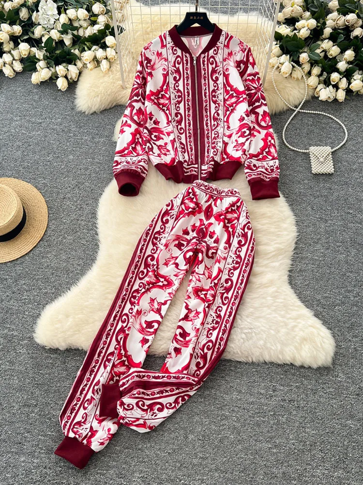 Colorblock Print Two Piece Set For Women Round Neck Long Sleeve Coat High Waist Pant Casual Sets Female
Colorblock Print Two Piece Set For Women Round Neck Long Sleeve Coat High Waist Pant Casual Sets Female