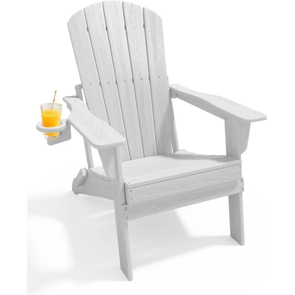 Stylish Oversized Adirondack Chair - Durable HDPE Outdoor Furniture with Cup Holder, Supports 380lbs, UV-Resistant, White
Stylish Oversized Adirondack Chair - Durable HDPE Outdoor Furniture with Cup Holder, Supports 380lbs, UV-Resistant, White