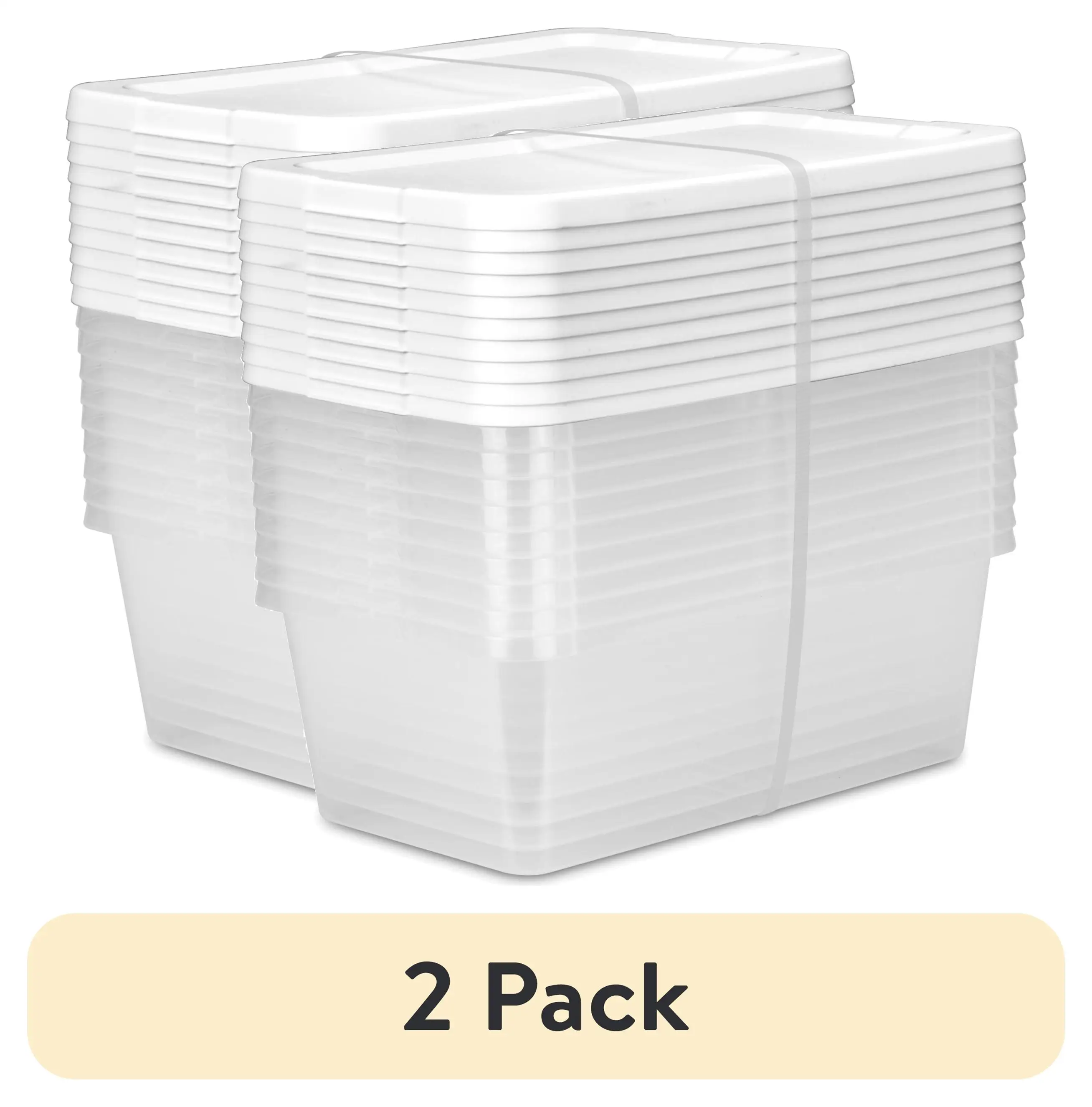 (2 pack) Set of (10) 6 Quart Small Storage Bins, Clear Plastic Storage Containers with Snap-on Lids, White
(2 pack) Set of (10) 6 Quart Small Storage Bins, Clear Plastic Storage Containers with Snap-on Lids, White
