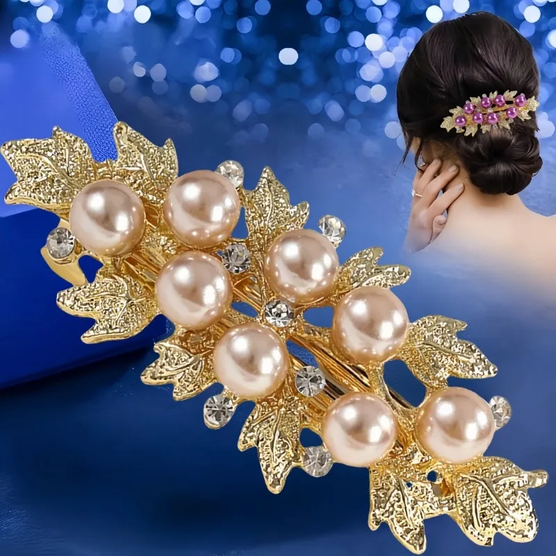 Vintage Pearl Headwear, Feminine Leaf Hair Pin, Versatile Flower Horizontal Spring Clip, Hair Clips for Girls, Holiday Gifts
Vintage Pearl Headwear, Feminine Leaf Hair Pin, Versatile Flower Horizontal Spring Clip, Hair Clips for Girls, Holiday Gifts