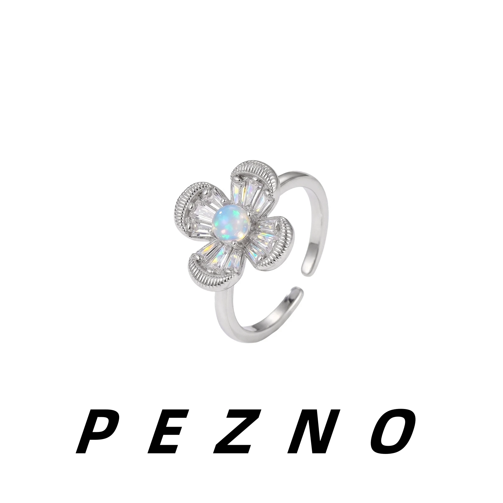 Adjustable Open Opal Four Leaf Clover Ring for Women Silver Tone Baguette Cut CZ Flower Ring Dainty Fashion Jewelry Gift
Adjustable Open Opal Four Leaf Clover Ring for Women Silver Tone Baguette Cut CZ Flower Ring Dainty Fashion Jewelry Gift