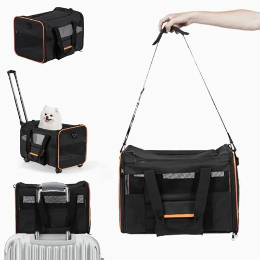 Pet Carrier for Small Pet Cat Dog Carrier for Car Soft Sided Dog Rolling Crate Cat Travel Bag up to 20 Lbs
Pet Carrier for Small Pet Cat Dog Carrier for Car Soft Sided Dog Rolling Crate Cat Travel Bag up to 20 Lbs