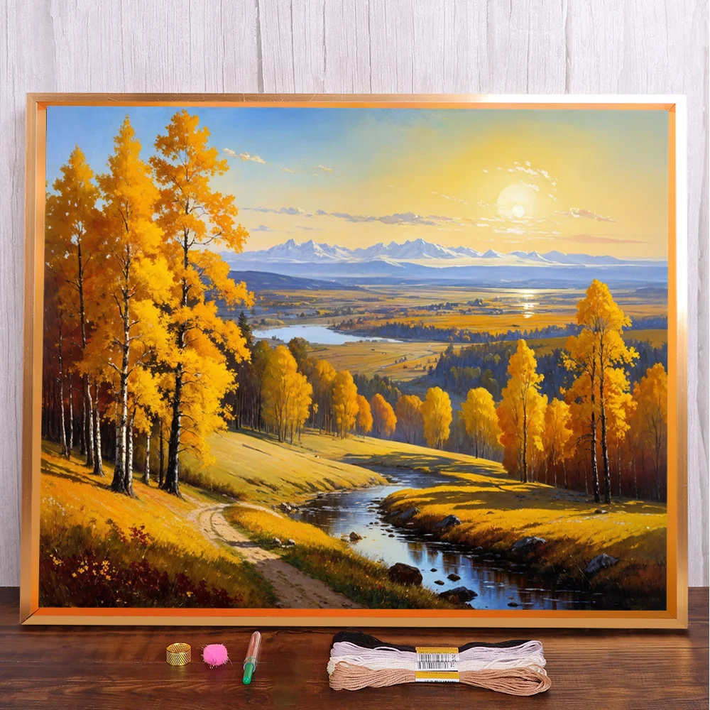 Landscape Autumn River Cross-Stitch Complete Kit Embroidery Handiwork Craft Needlework Knitting Design Room Decor Promotions
Landscape Autumn River Cross-Stitch Complete Kit Embroidery Handiwork Craft Needlework Knitting Design Room Decor Promotions