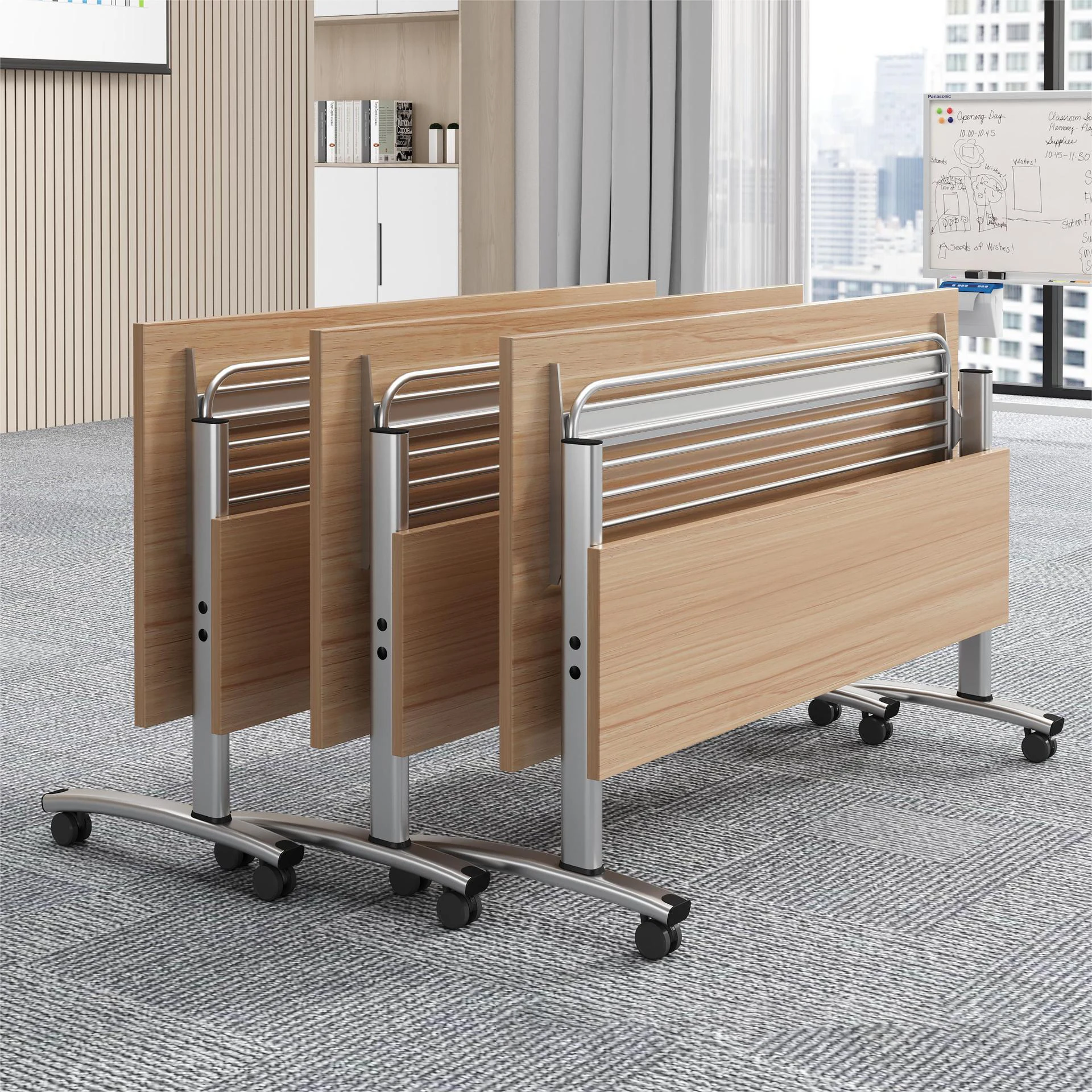 Modular Wood Foldable Conference Room Table Set Meeting Training Room Table Table De Runion Pliable Mesa De Conferencia
Modular Wood Foldable Conference Room Table Set Meeting Training Room Table Table De Runion Pliable Mesa De Conferencia