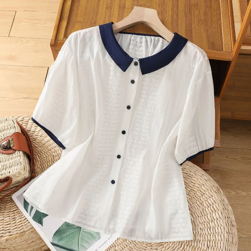 Femme Summer Korean Fashion Button Solid Color Turn-down Collar Short Sleeve Women Shirts Simplicity All-match Young Style Top T
Femme Summer Korean Fashion Button Solid Color Turn-down Collar Short Sleeve Women Shirts Simplicity All-match Young Style Top T