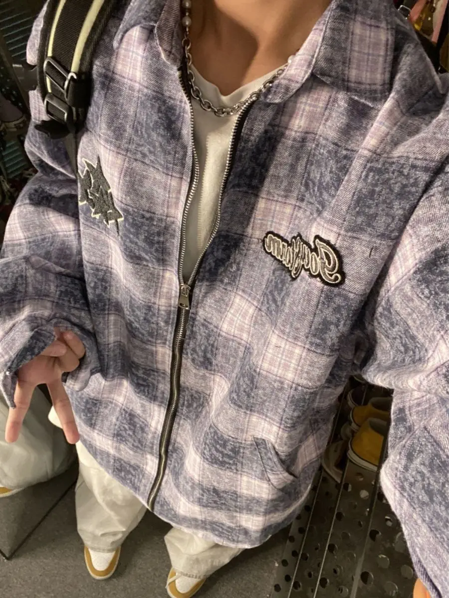 American Star Embroidered Plaid Shirt Jacket For Men And Women Autumn National Trend Zipper Atmosphere Jacket
American Star Embroidered Plaid Shirt Jacket For Men And Women Autumn National Trend Zipper Atmosphere Jacket