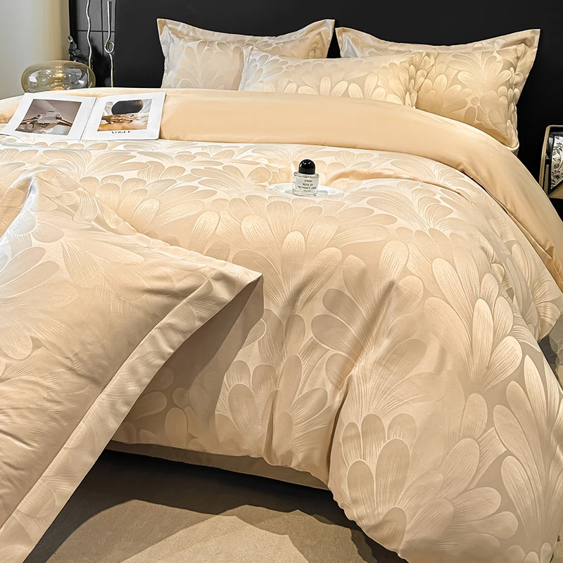 Jacquard Duvet Cover with Pillowcase Gold Color Luxury Style Quilt Cover Sets Queen/King Size housse de couette 220x240 Bed Sets
Jacquard Duvet Cover with Pillowcase Gold Color Luxury Style Quilt Cover Sets Queen/King Size housse de couette 220x240 Bed Sets