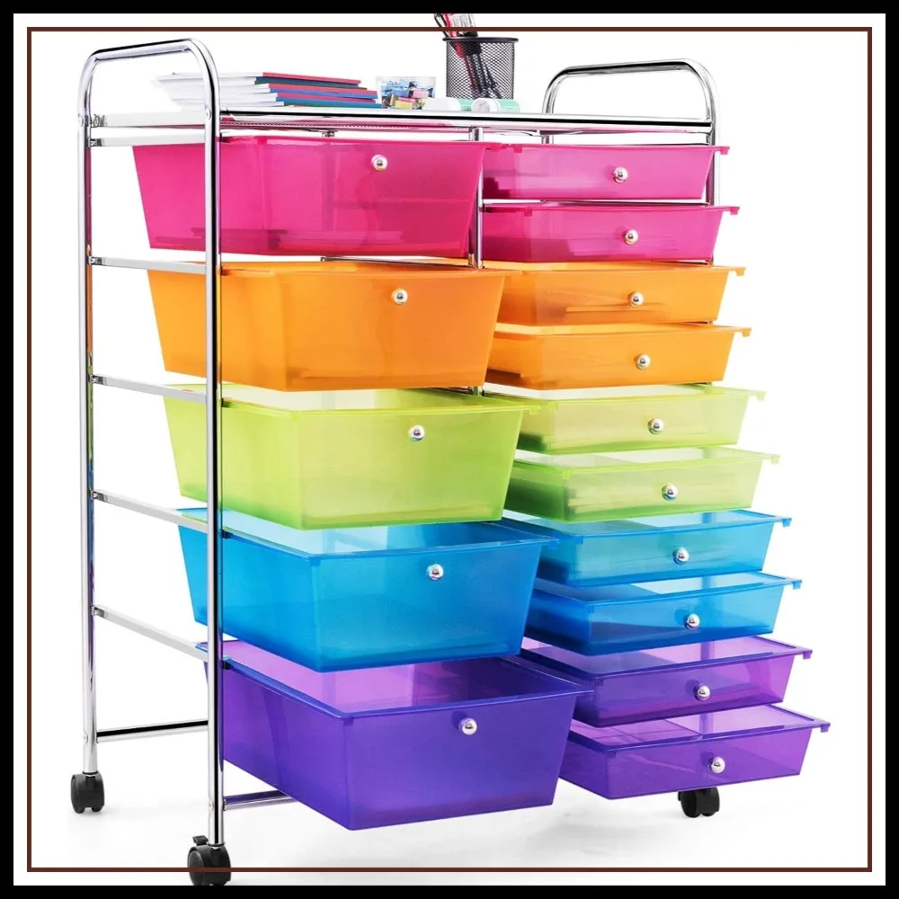 15-Drawer Rolling Storage Cart on Wheels, Mobile Organizer for Office, School, Home (Rainbow)
15-Drawer Rolling Storage Cart on Wheels, Mobile Organizer for Office, School, Home (Rainbow)
