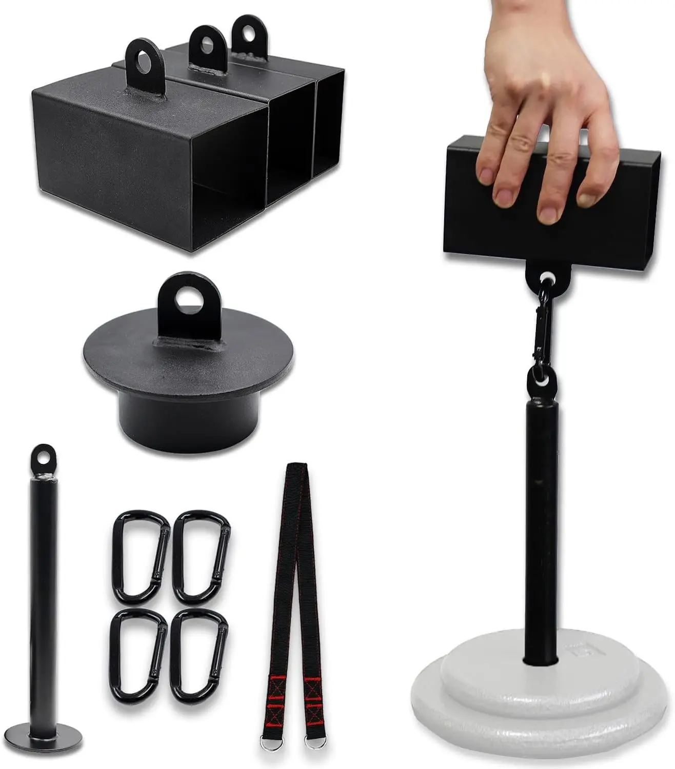 Black Metal Pinch Block Grip Set for Rock Climbing and Forearm Strength Training, with Loading Pin
Black Metal Pinch Block Grip Set for Rock Climbing and Forearm Strength Training, with Loading Pin