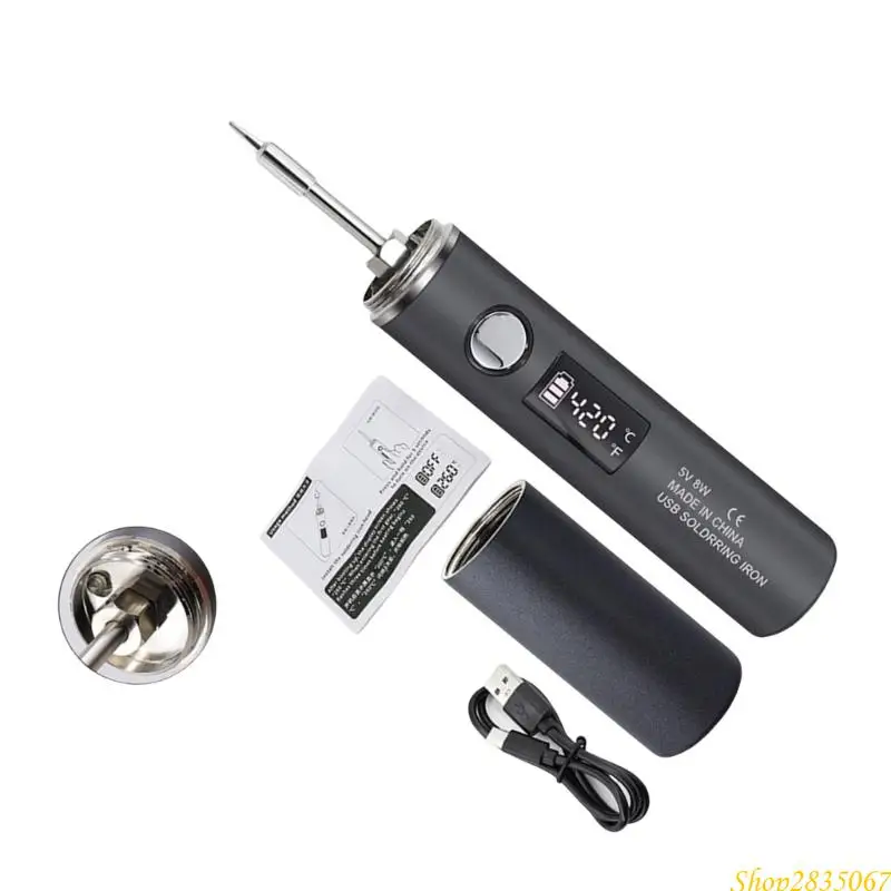 USB Rechargeable Soldering Iron Fast Heating Welding Repair Tool with LED Light 831F
USB Rechargeable Soldering Iron Fast Heating Welding Repair Tool with LED Light 831F