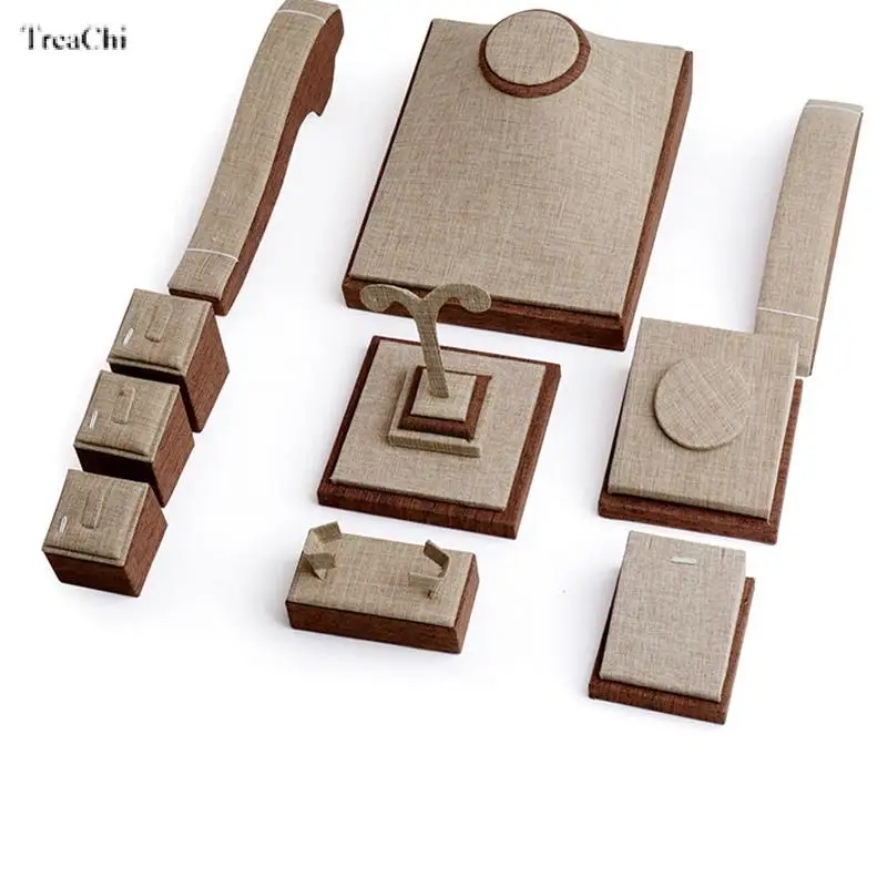 Vintage Jewelry Display Stands for Bracelets Necklaces Pendants and Rings Dark Brown with Density Board and Linen-Like Texture
Vintage Jewelry Display Stands for Bracelets Necklaces Pendants and Rings Dark Brown with Density Board and Linen-Like Texture