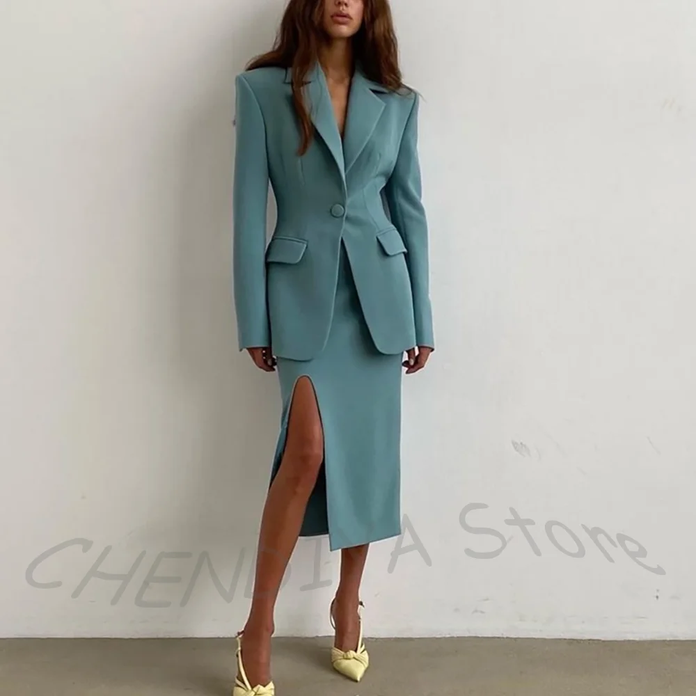 Elegant Notched Lapel Women Suits Slim Fit Blazer Set Modern Fashion Single Button Side Slit Female Outfit Jacket With Skirt
Elegant Notched Lapel Women Suits Slim Fit Blazer Set Modern Fashion Single Button Side Slit Female Outfit Jacket With Skirt