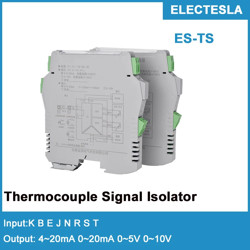 Temperature Transmitter RTD Signal Isolator K/J/B/E/S/T Input 1 In 1/2 Out Sensor Converter Module 4-20mA 0-10V 5V Power 24V
Temperature Transmitter RTD Signal Isolator K/J/B/E/S/T Input 1 In 1/2 Out Sensor Converter Module 4-20mA 0-10V 5V Power 24V