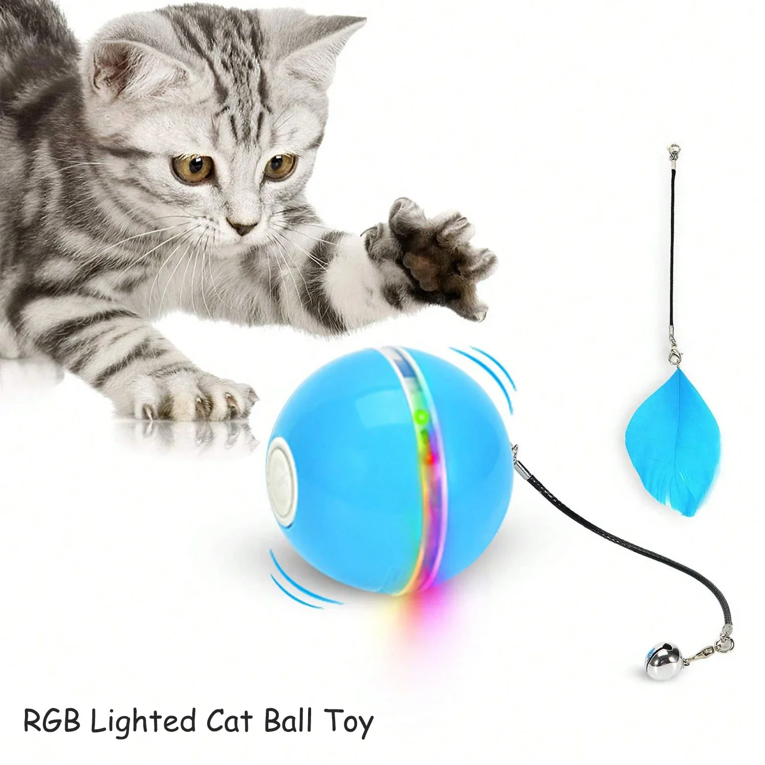 Cat Toy Ball Colorful LED Smart Electric Magic Roller USB Interactive Ball Toy Rolling Flash Pet Toy Electric Rotating
Cat Toy Ball Colorful LED Smart Electric Magic Roller USB Interactive Ball Toy Rolling Flash Pet Toy Electric Rotating