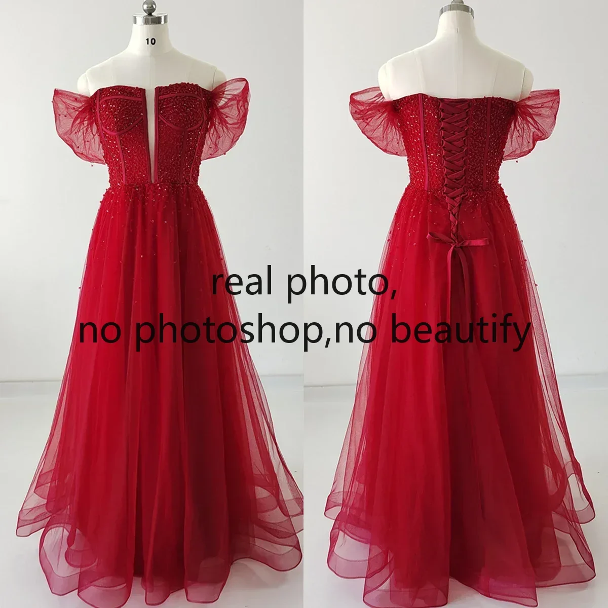 Real Photo Customized Evening Dresses Handmade Beads Wine Red Off the Shoulder A-line Floor Length Plus size Party FOrmal Gowns
Real Photo Customized Evening Dresses Handmade Beads Wine Red Off the Shoulder A-line Floor Length Plus size Party FOrmal Gowns