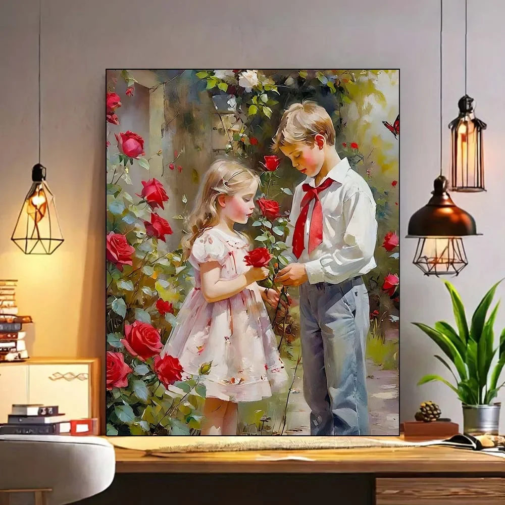 Couple Among Red Roses Garden Oil Painting Style Canvas Art Beginners Adults Diy Digital Oil Paint Set Without Frame
Couple Among Red Roses Garden Oil Painting Style Canvas Art Beginners Adults Diy Digital Oil Paint Set Without Frame