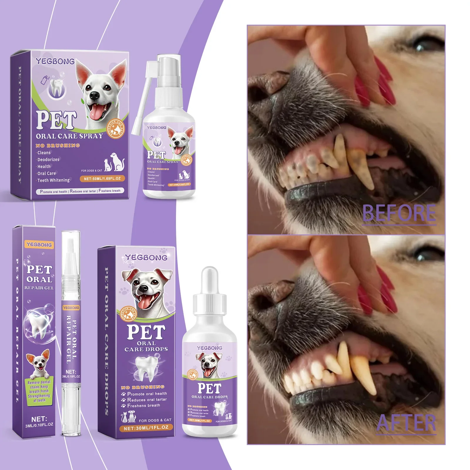 Pet Oral Cleaning Spray Cat and Dog Teeth Cleaning Gel Oral Freshening Spray Care
Pet Oral Cleaning Spray Cat and Dog Teeth Cleaning Gel Oral Freshening Spray Care