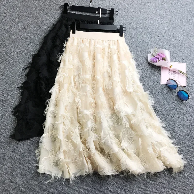 Luxury Chiffon Skirts Jupe Femme 2024 New Spring Summer Feather Tassel Midi Skirt High Waist Elegant Slim Long Maxi Skirt C15
Luxury Chiffon Skirts Jupe Femme 2024 New Spring Summer Feather Tassel Midi Skirt High Waist Elegant Slim Long Maxi Skirt C15