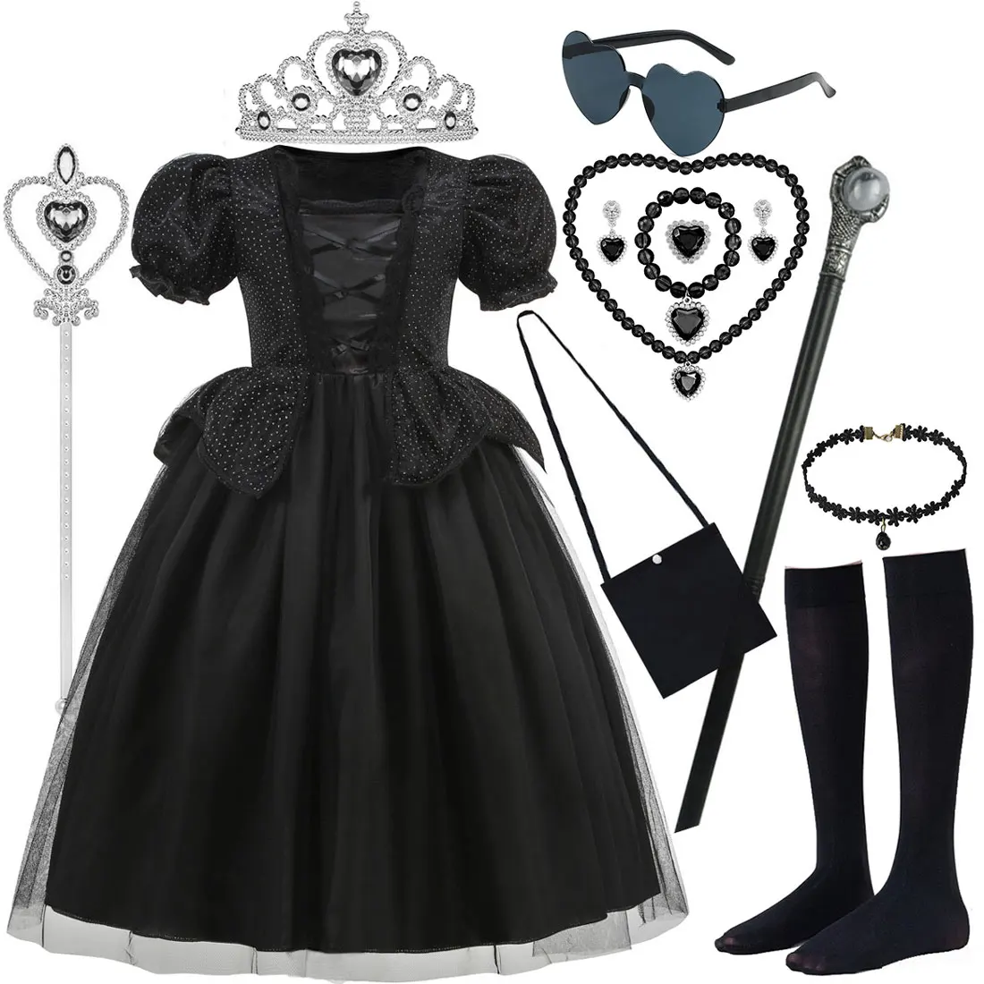 Disney Halloween New Gothic Witch Black Short-sleeved Horror Dress Long Style + Accessories Set Girls Cosplay Witch Dress
Disney Halloween New Gothic Witch Black Short-sleeved Horror Dress Long Style + Accessories Set Girls Cosplay Witch Dress