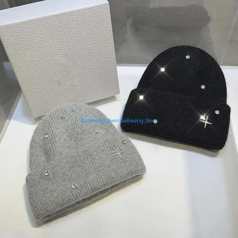 573B MultiPurpose Acrylic Fibre Knitted Hat with Rhinestones Decors Cold Weather Hat
573B MultiPurpose Acrylic Fibre Knitted Hat with Rhinestones Decors Cold Weather Hat