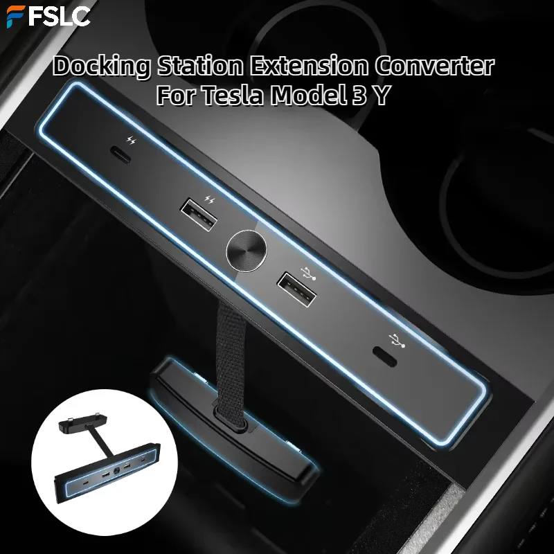 For Tesla Model 3 Y Center Console USB Hub Docking Station Extension Adapter Fast Charging Intelligent Car Accessories
For Tesla Model 3 Y Center Console USB Hub Docking Station Extension Adapter Fast Charging Intelligent Car Accessories