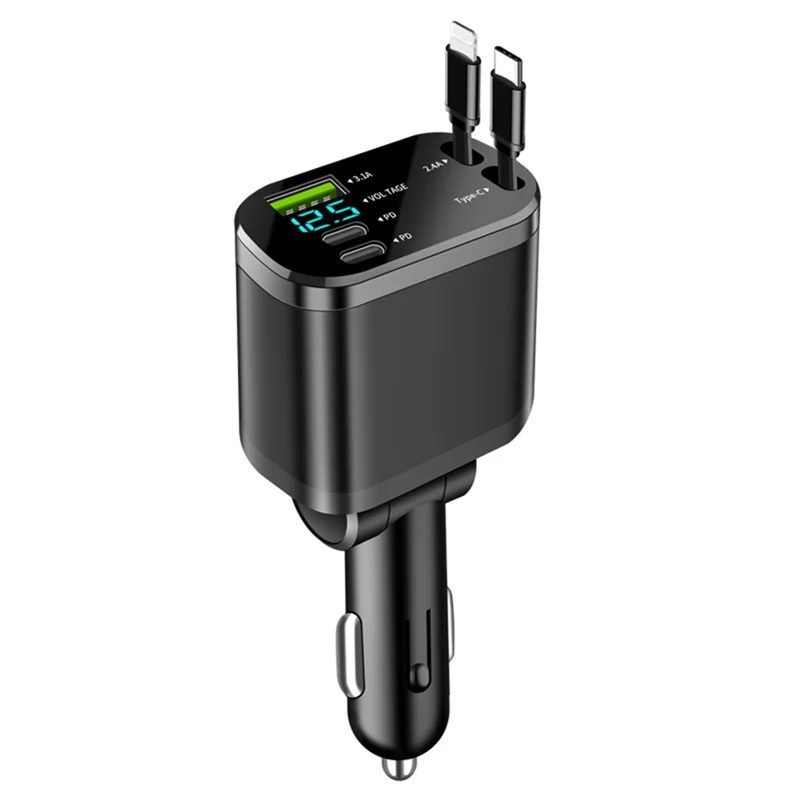 Retractable Type C Cord Cable Multi-Port USB Fast Charging Car Charger Adapter Car Accessories
Retractable Type C Cord Cable Multi-Port USB Fast Charging Car Charger Adapter Car Accessories