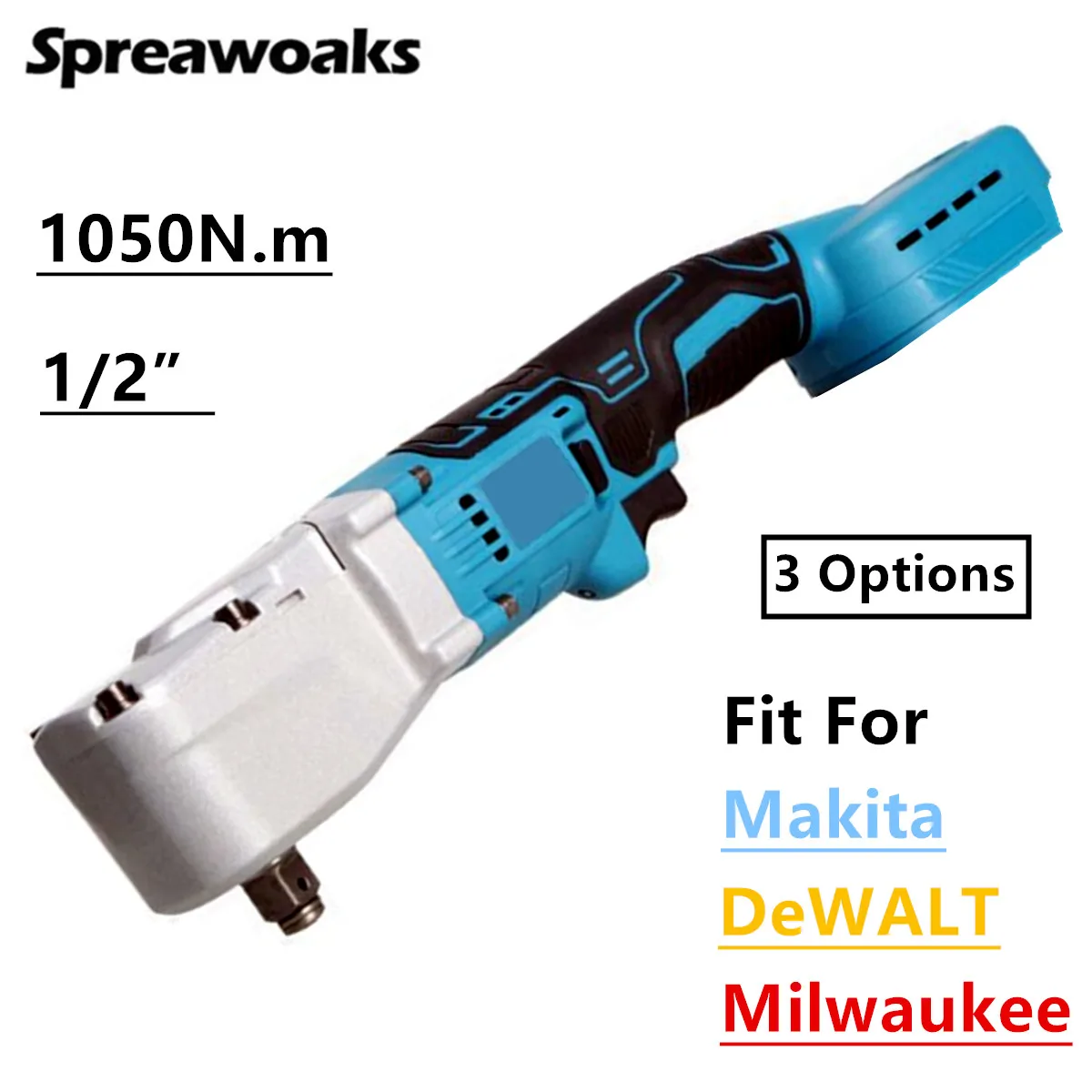1050N.m Electric Ratchet Wrench 1/2" Cordless Driver Removal Screw Nut 3 Options For Dewalt/Milwaukee/Makita 18V 20V Battery
1050N.m Electric Ratchet Wrench 1/2" Cordless Driver Removal Screw Nut 3 Options For Dewalt/Milwaukee/Makita 18V 20V Battery
