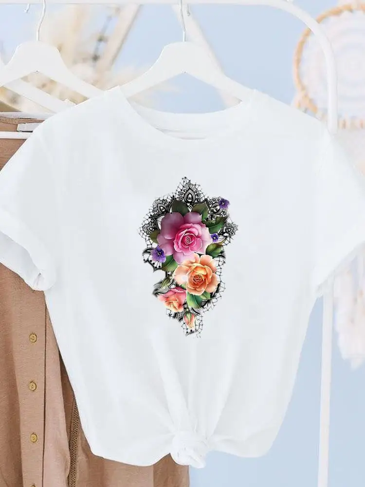 Summer Short Sleeve T Top Print Women Cartoon Sweet Flower Floral Cute Trend Shirt Female T-shirts Fashion Clothing Graphic Tee
Summer Short Sleeve T Top Print Women Cartoon Sweet Flower Floral Cute Trend Shirt Female T-shirts Fashion Clothing Graphic Tee