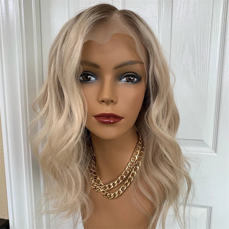 Woman Wig Ombre Creamy Blonde Balayage Highlights Wig Synthetic Fiber Mix Human Hair Wig Center Parting Preplucked Hairline 14''
Woman Wig Ombre Creamy Blonde Balayage Highlights Wig Synthetic Fiber Mix Human Hair Wig Center Parting Preplucked Hairline 14''