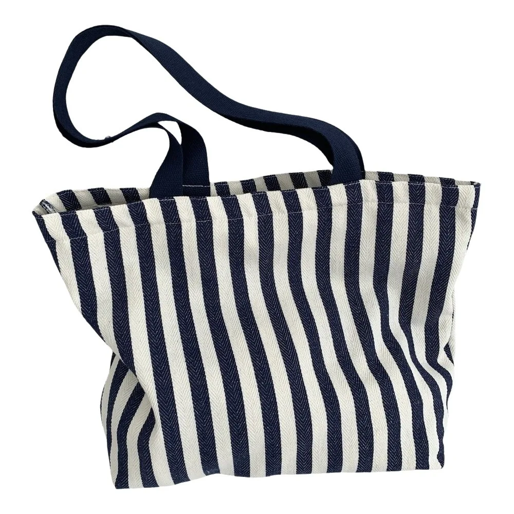 Fashion Canvas Stripe Canvas Tote Bag Zipper Korean Style Shoulder Bag Multi-function Large Capacity Shopping Handbag Travel
Fashion Canvas Stripe Canvas Tote Bag Zipper Korean Style Shoulder Bag Multi-function Large Capacity Shopping Handbag Travel