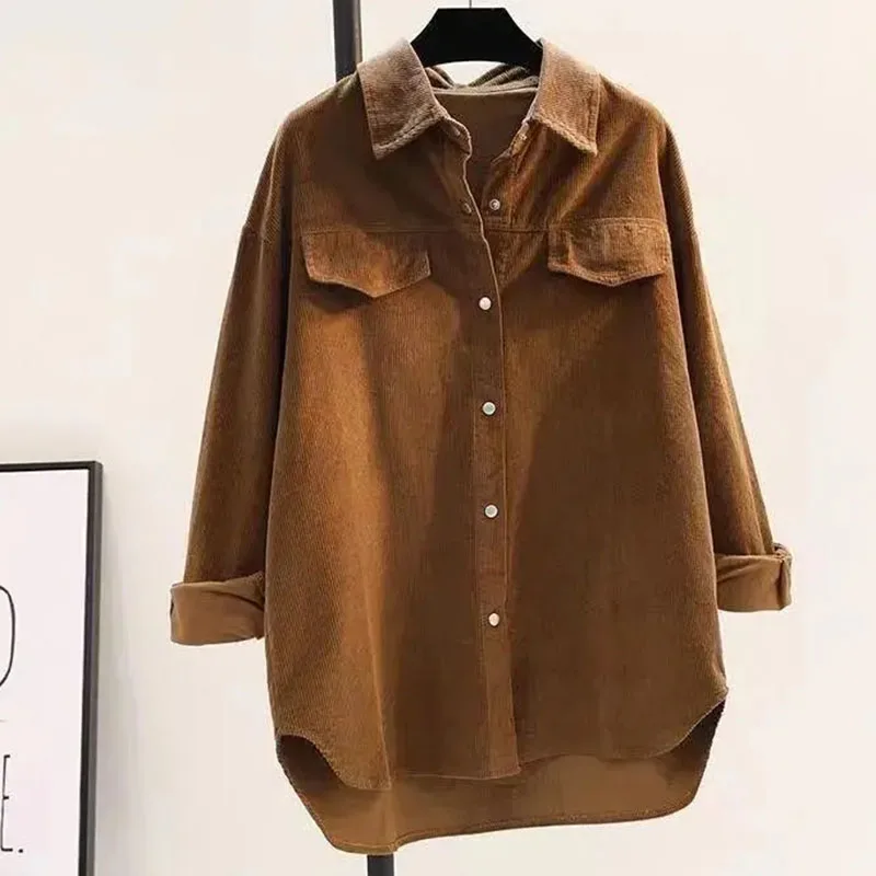 Spring Women Double Pockets Cardigan Blouse Jacket New Ladies Blouse Outwear 2026 Female Mid Length Version Corduroy Shirt Coat
Spring Women Double Pockets Cardigan Blouse Jacket New Ladies Blouse Outwear 2026 Female Mid Length Version Corduroy Shirt Coat