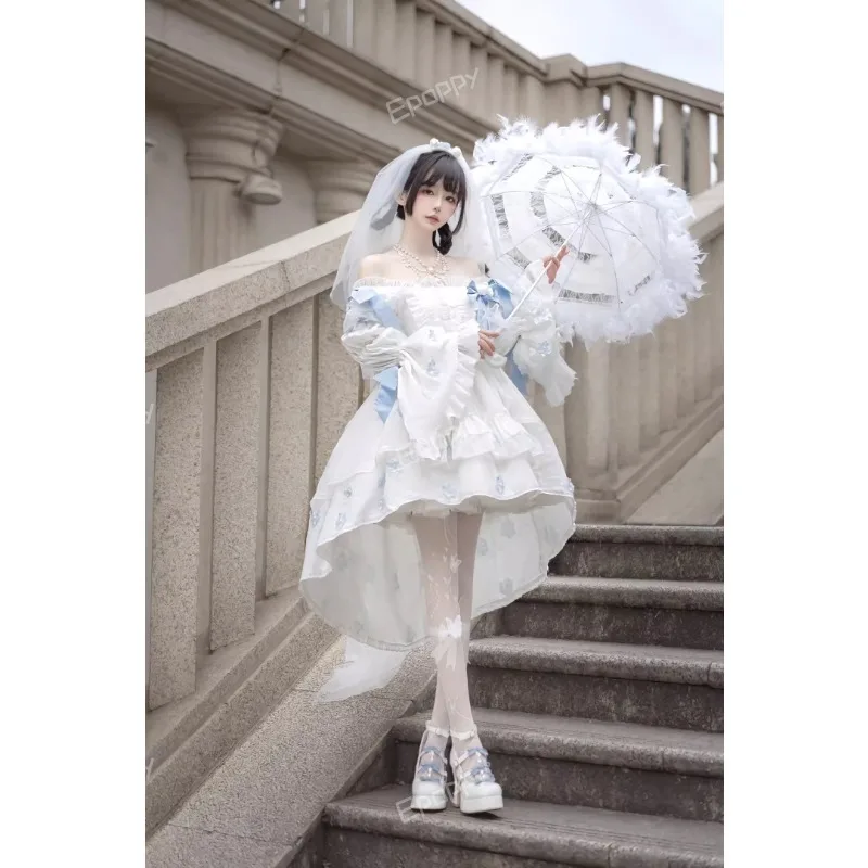Christmas New Year's Robe Wear Outfit White Jacquard Lolita Dress Cla Princess Lolita Dress Summer Dress Women
Christmas New Year's Robe Wear Outfit White Jacquard Lolita Dress Cla Princess Lolita Dress Summer Dress Women