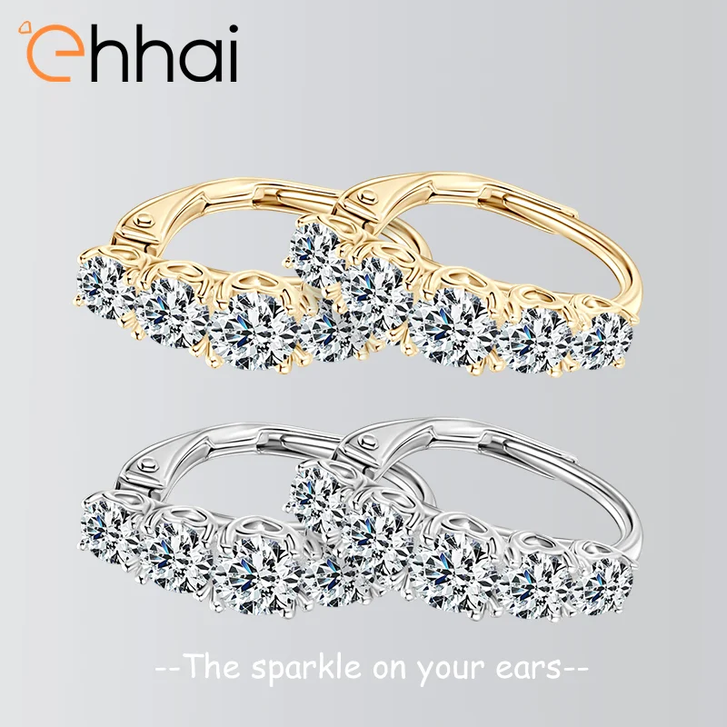 Ehhai Full Round Moissanite Classic Hoop Earrings for Women Real 925 Sterling Silver Huggie Earring Fine Jewelry Gift Pendientes
Ehhai Full Round Moissanite Classic Hoop Earrings for Women Real 925 Sterling Silver Huggie Earring Fine Jewelry Gift Pendientes