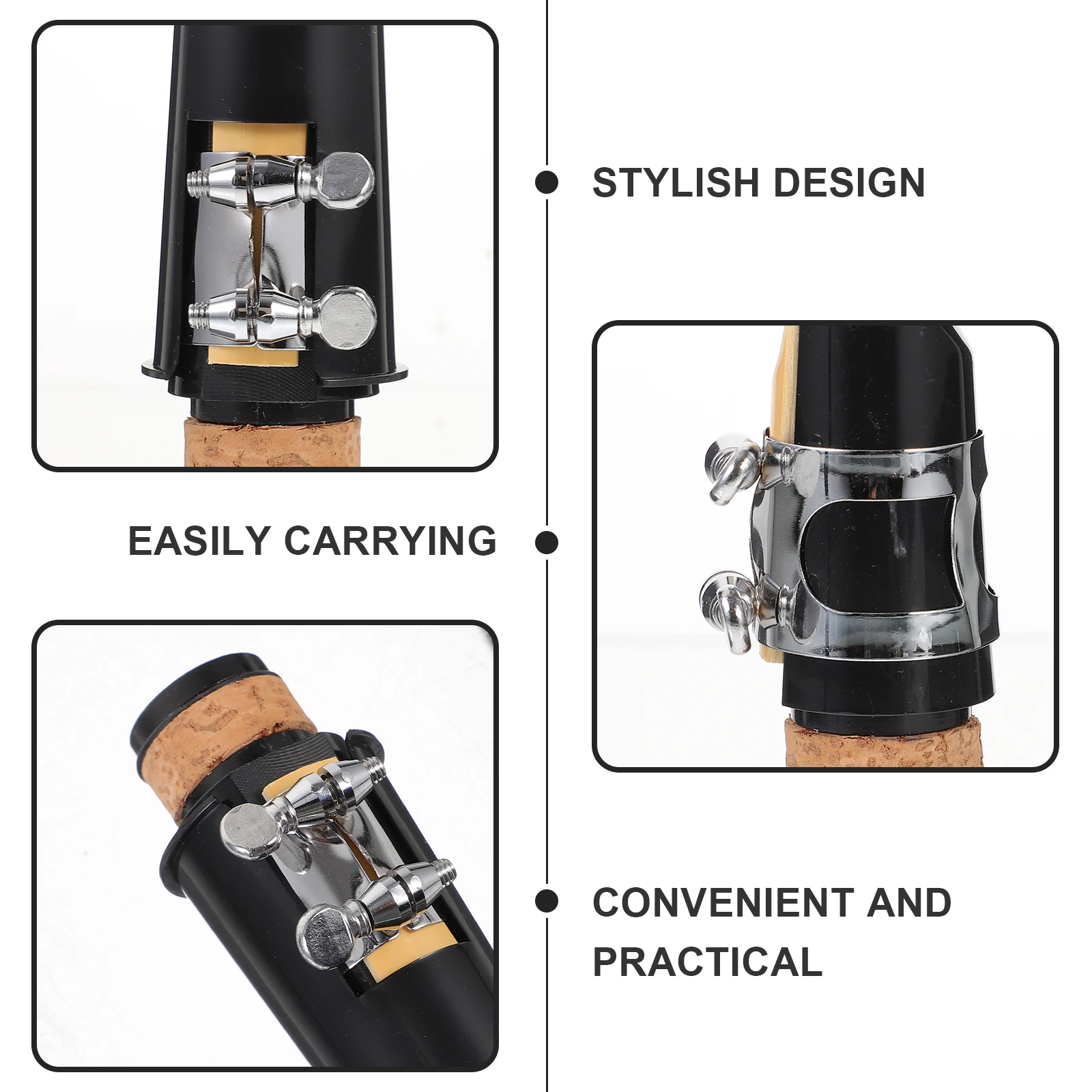 Clarinet Mouthpiece Cap Set Black Plastic Bamboo Metal Durable Longevity Musical Instrument Accessories Woodwind
Clarinet Mouthpiece Cap Set Black Plastic Bamboo Metal Durable Longevity Musical Instrument Accessories Woodwind