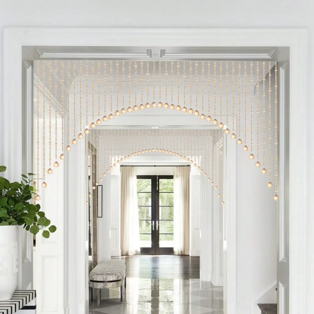40 Strands Crystal Glass Beaded Valance Arched Doorway Closet Hanging Curtain Elegant Wedding Decoration Partition Room Divider
40 Strands Crystal Glass Beaded Valance Arched Doorway Closet Hanging Curtain Elegant Wedding Decoration Partition Room Divider