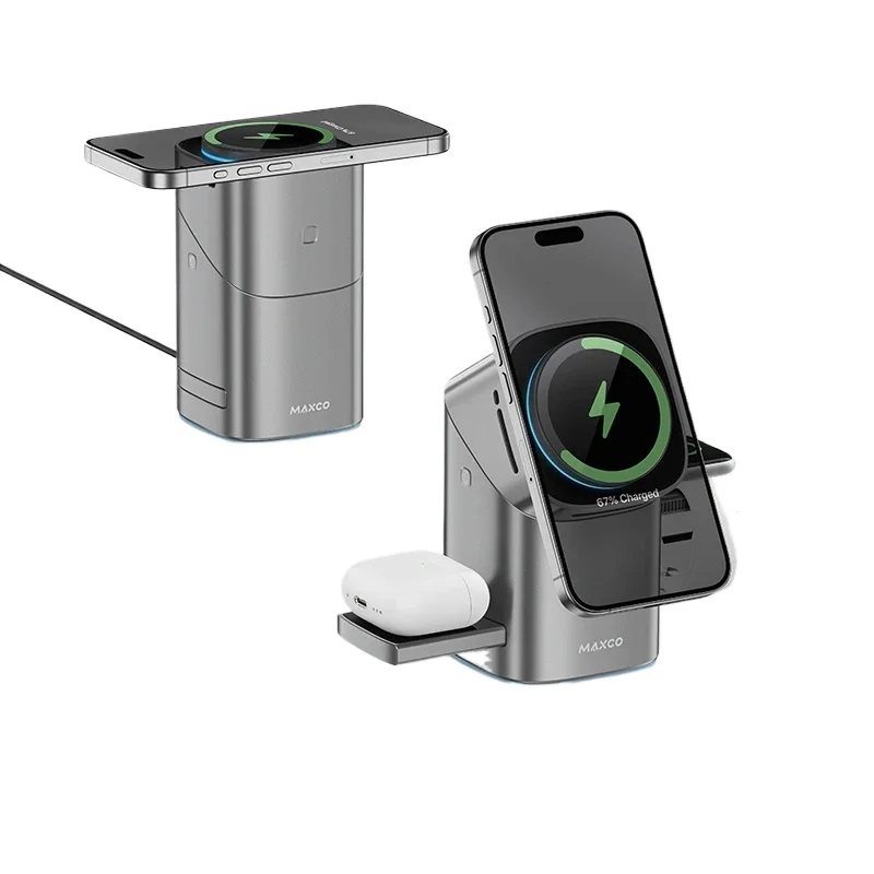 Auto-rotate Touch Qi2 Magnetic 3 in 1 Wireless Charger Fast Charging 15W for IPhone 12/13/14/15/16, for Iwatch & AirPods Pro
Auto-rotate Touch Qi2 Magnetic 3 in 1 Wireless Charger Fast Charging 15W for IPhone 12/13/14/15/16, for Iwatch & AirPods Pro