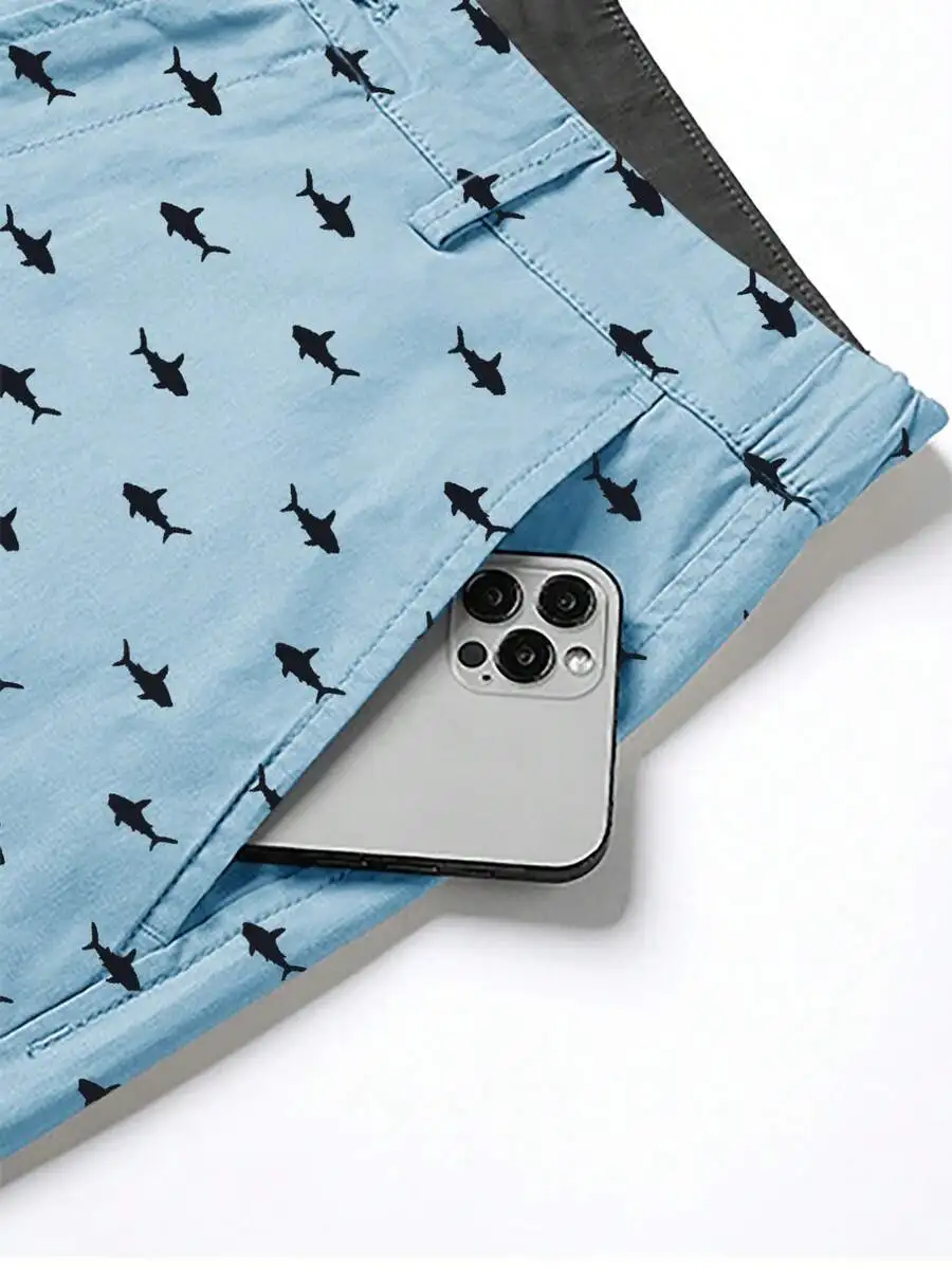 Mens Slim Fit Summer Shorts With Shark Print Pattern Casual Beachwear
Mens Slim Fit Summer Shorts With Shark Print Pattern Casual Beachwear