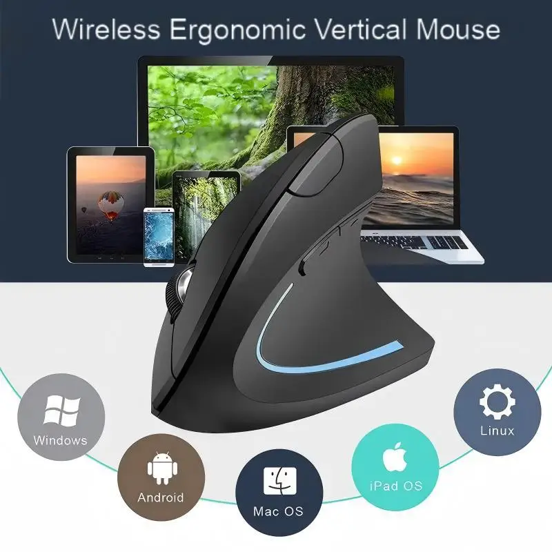 Wireless Bluetooth Ergonomic Vertical Mouse Personalised Side Grip Mouse Rechargeable 2.4G Mute Gaming Mouse For PC Computer
Wireless Bluetooth Ergonomic Vertical Mouse Personalised Side Grip Mouse Rechargeable 2.4G Mute Gaming Mouse For PC Computer