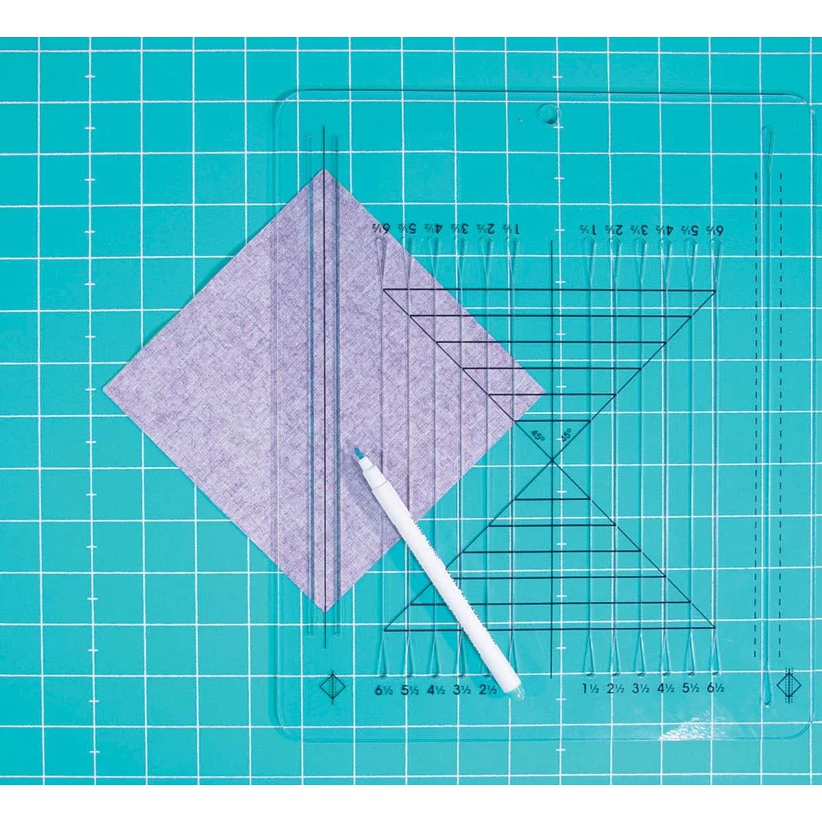 Perfect Half-Square and Quarter-Square Triangles Ruler for domoestic sewing machine #HM-732
Perfect Half-Square and Quarter-Square Triangles Ruler for domoestic sewing machine #HM-732