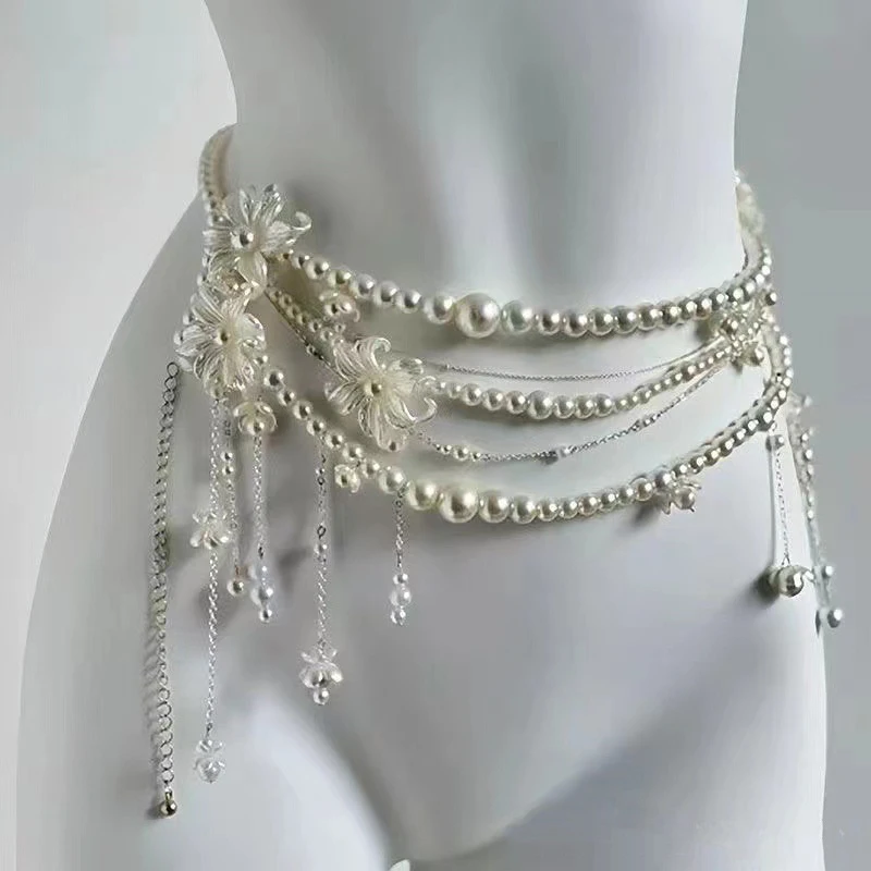 Multi-Layer Fashionable Flower Tassel Waist Chain; Ideal Retro Pearls Accessory for Girls
Multi-Layer Fashionable Flower Tassel Waist Chain; Ideal Retro Pearls Accessory for Girls
