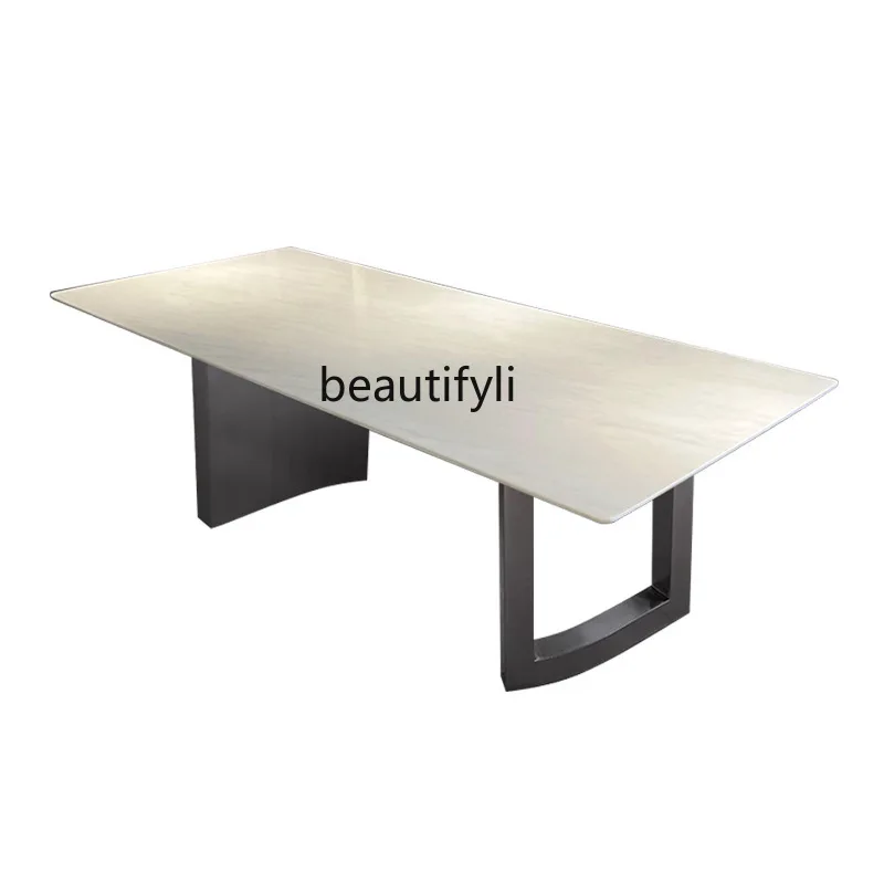Milan white jade dining table natural luxury stone marble high-end rectangular light luxury dining table
Milan white jade dining table natural luxury stone marble high-end rectangular light luxury dining table