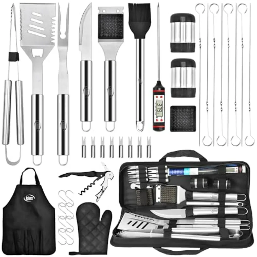 Grilling Accessories, Dad Gifts for Fathers Day, Heavy Duty Stainless Steel Grill Set BBQ Grill Accessories for Outdoor Grill w
Grilling Accessories, Dad Gifts for Fathers Day, Heavy Duty Stainless Steel Grill Set BBQ Grill Accessories for Outdoor Grill w