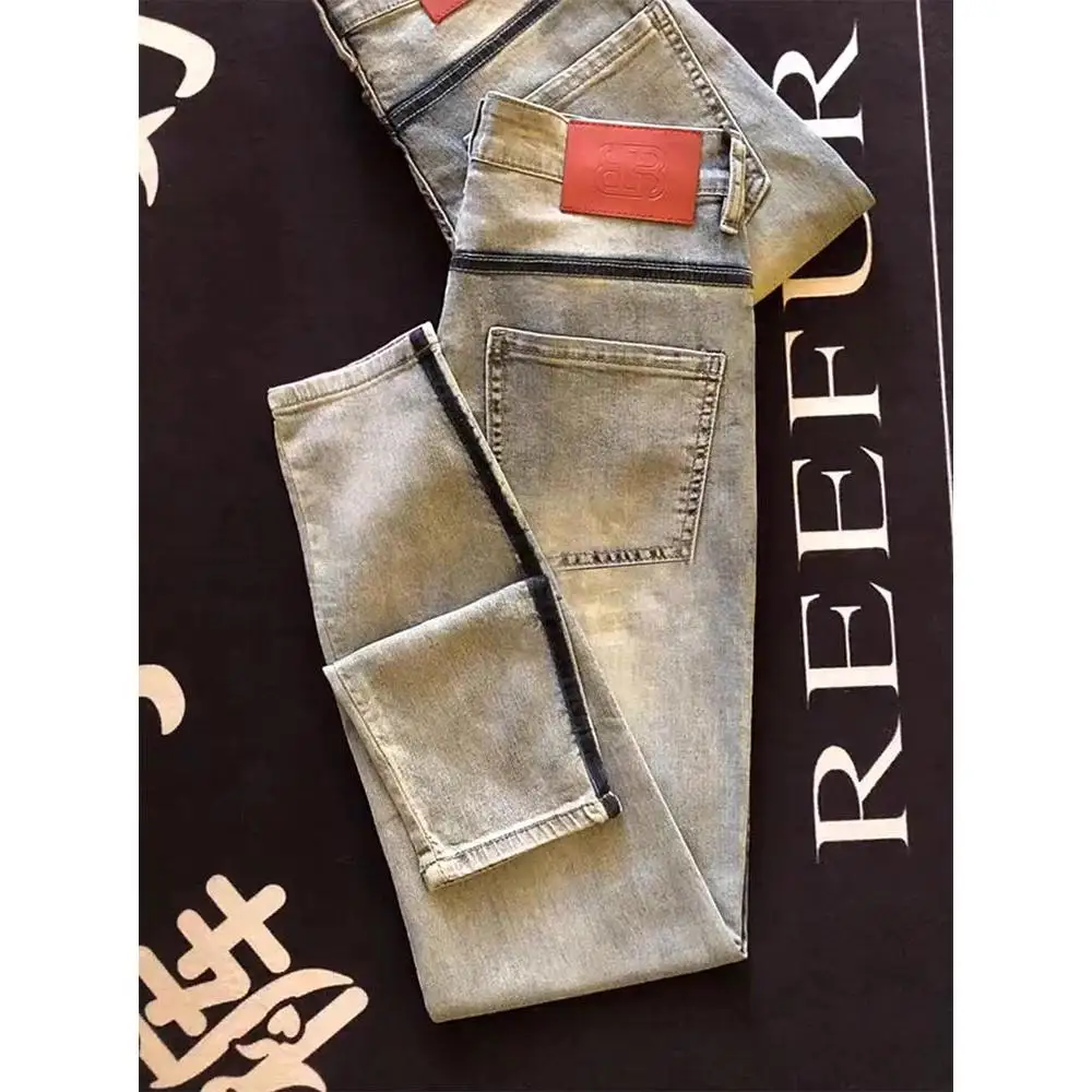 Модные мужские облегающие прямые джинсы, повседневные однотонные эластичные длинные брюки с высокой талией, классические синие, весна, лето, осень
Модные мужские облегающие прямые джинсы, повседневные однотонные эластичные длинные брюки с высокой талией, классические синие, весна, лето, осень