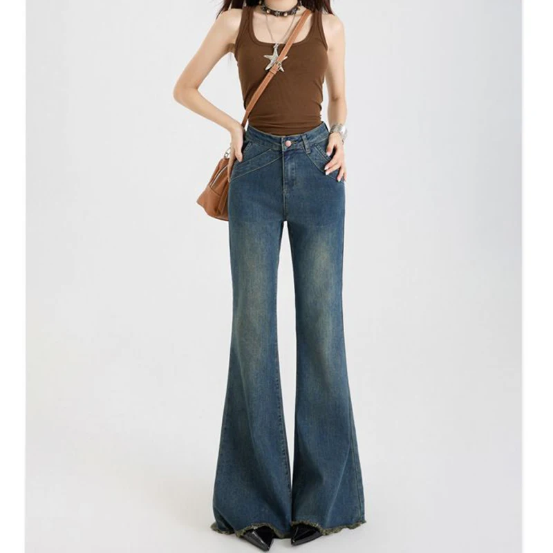 Hot Sale Lady High Waist Flared Jeans Girls Retro Fashion Straight Leg Denim Pants Women Korean Solid Leisure Trousers
Hot Sale Lady High Waist Flared Jeans Girls Retro Fashion Straight Leg Denim Pants Women Korean Solid Leisure Trousers