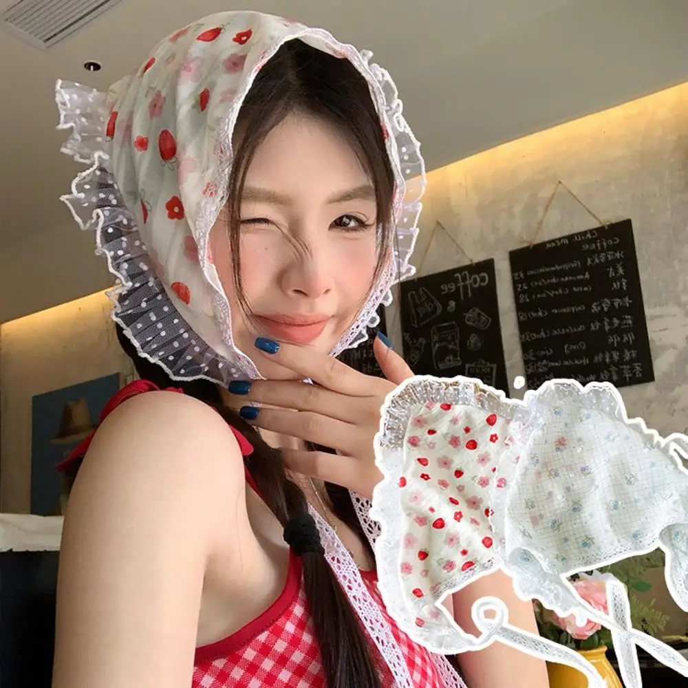Summer Chiffon Floral Cherry Hair Scarf Female Sweet Triangle Headscarf Artistic Style Travel Photo Headbands Sweet Kerchief
Summer Chiffon Floral Cherry Hair Scarf Female Sweet Triangle Headscarf Artistic Style Travel Photo Headbands Sweet Kerchief