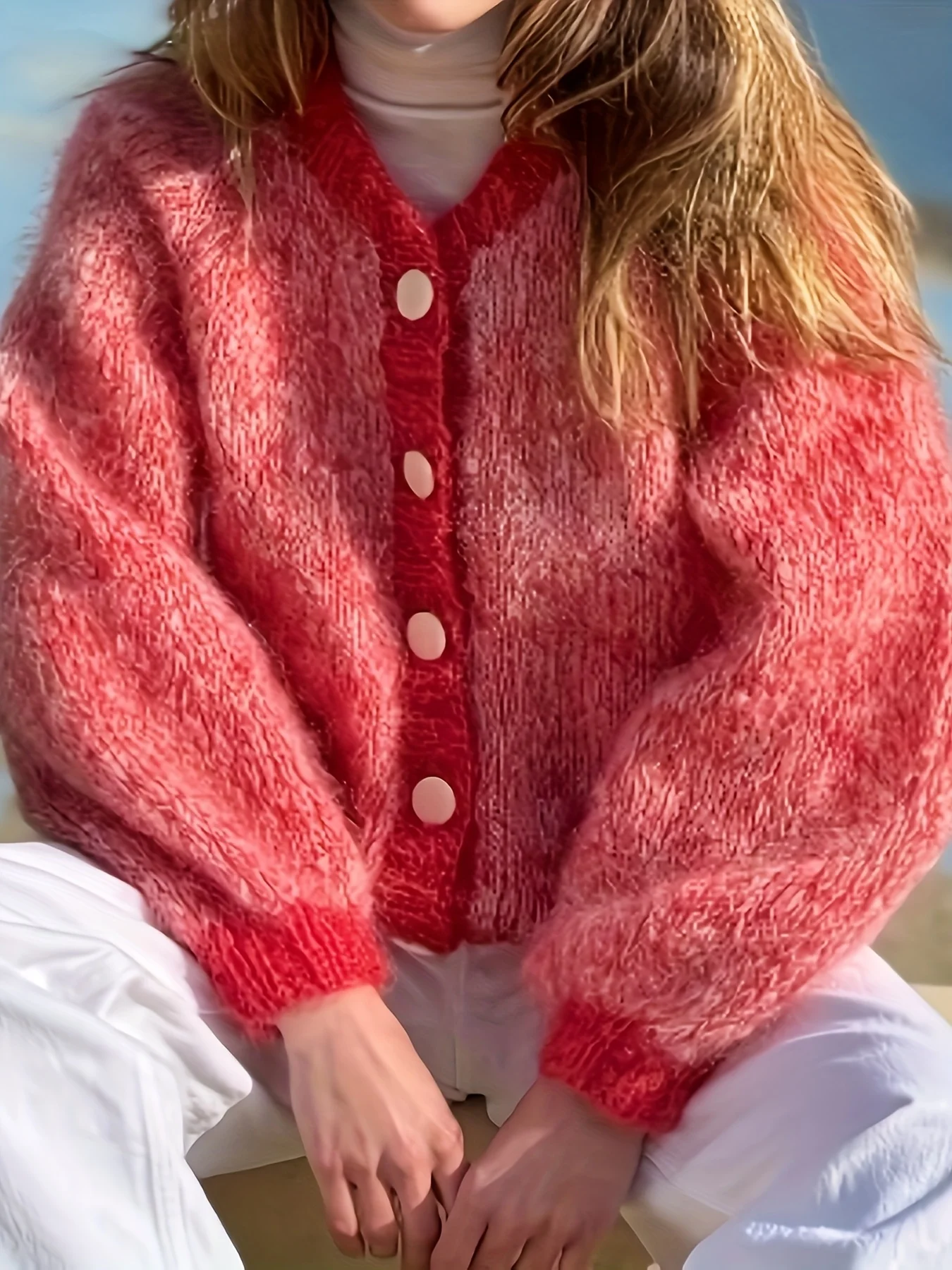 Women’s casual Style sweater jacke V-Neck simple button knitwear
Women’s casual Style sweater jacke V-Neck simple button knitwear